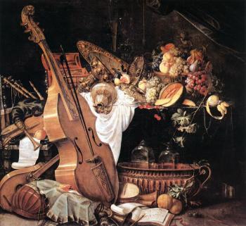 科內利斯 德 裡姆 Vanitas Still-Life with Musical Instruments